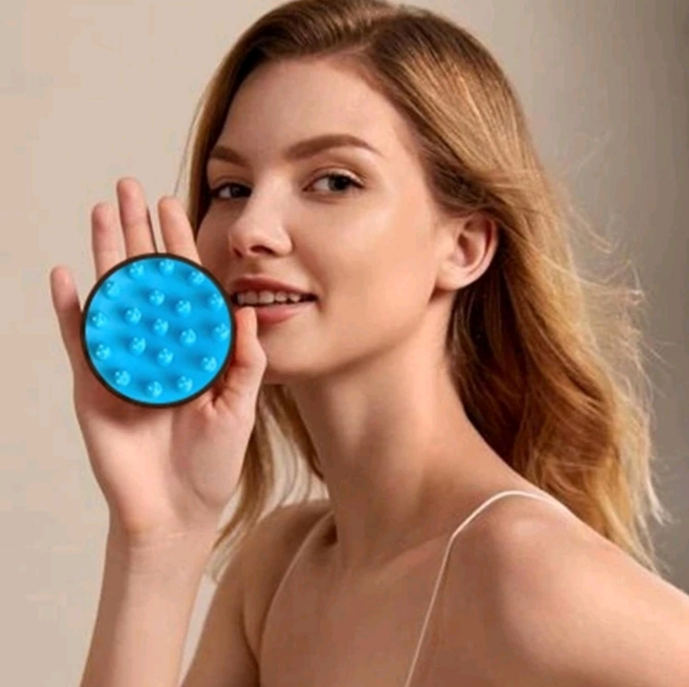 2pc Plastic Scalp Massager, Daily Two Tone Round Shampoo Massage Brush For Bathr